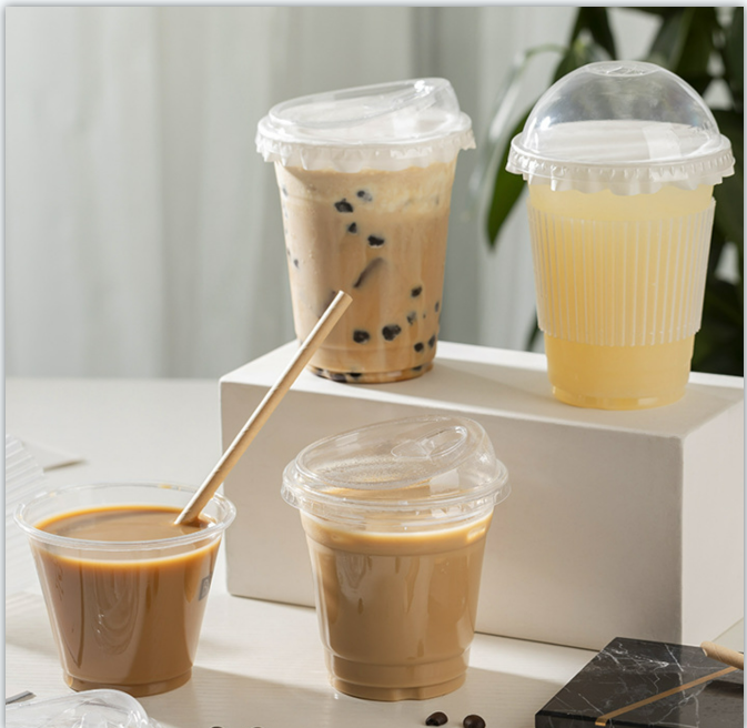 Custom Compostable Transparent Cups Biodegradable Plastic Pla Cups with pla lid