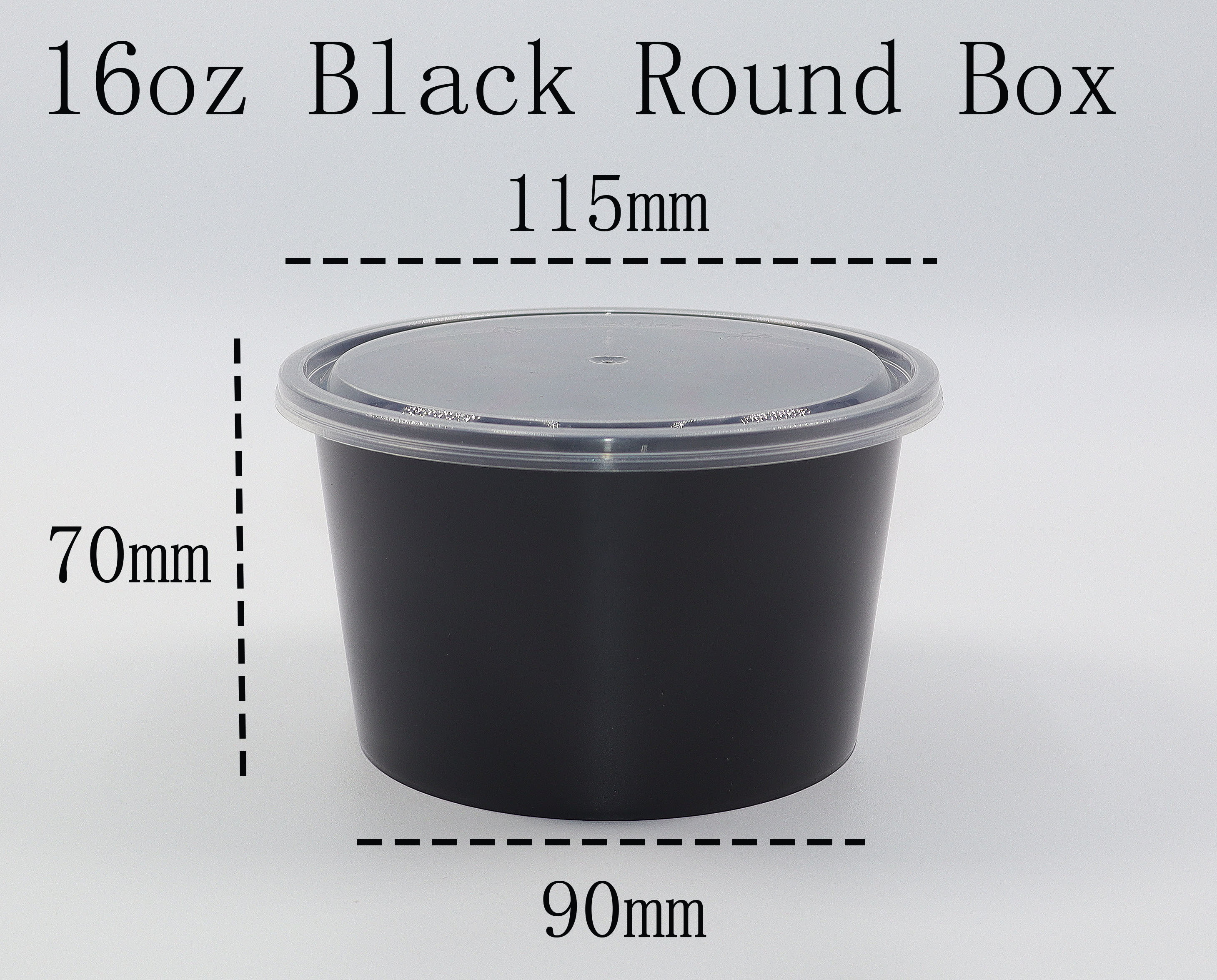 Black Round Food Storage Container